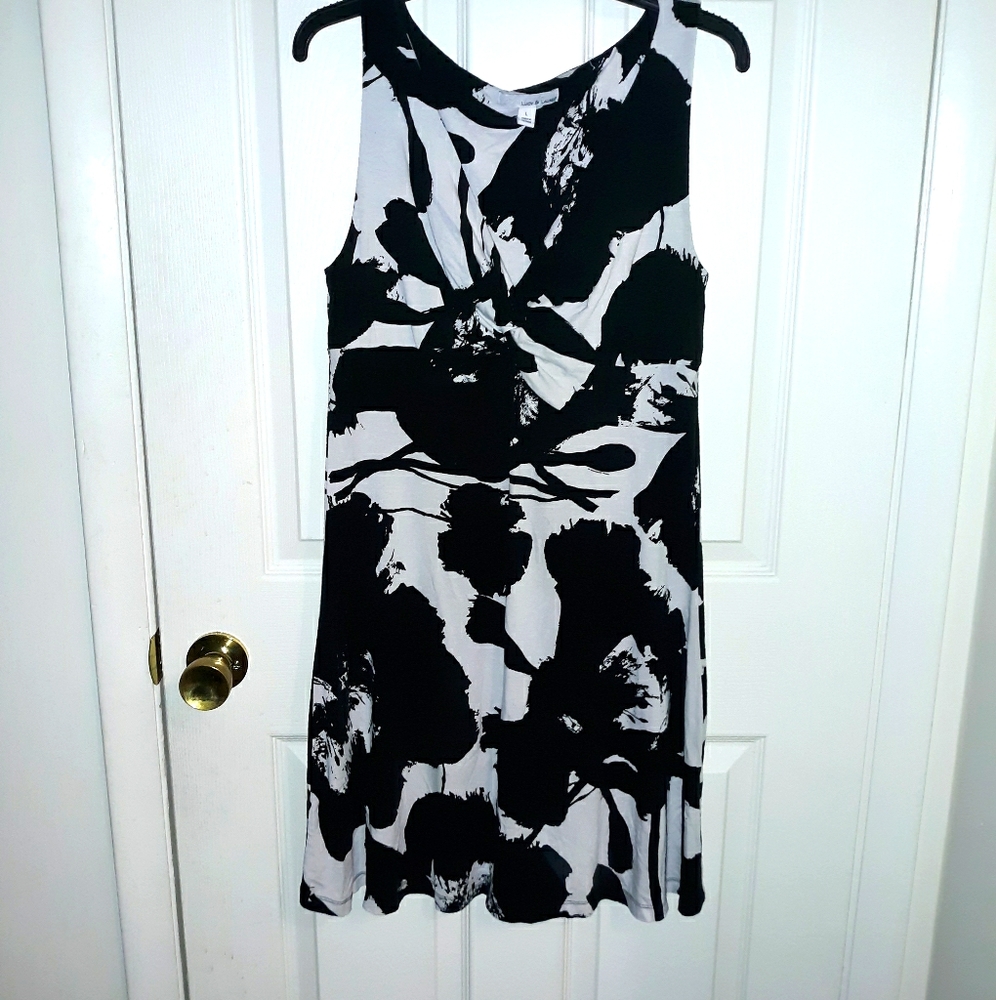 Black white printed  mini dress